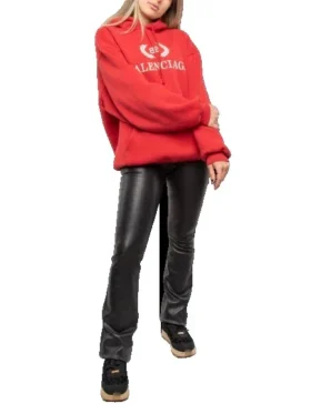Pamuklu BB Logolu Oversized Kapüşonlu Kapüşonlular “Kırmızı” 547765TCV316400
