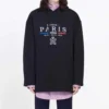 Paris Bayraklı Kadife Unisex Siyah 594576TGV491000