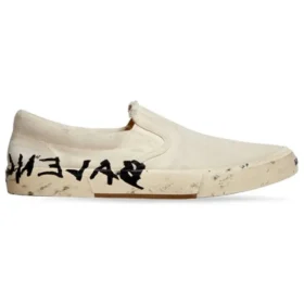 Paris Düşük Bilekli Slip-On Ayakkabılar “Yıkanmış Beyaz Pamuk” 710295W3RR59010