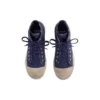 Paris Düşük Bilekli Sneaker “İndigo Yıpranmış Pamuk ve Beyaz Kauçuk” 688752W3RC14990
