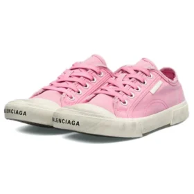 Paris Düşük Bilekli Sneaker “Yıkanmış Pembe Pamuk ve Beyaz Kauçuk” 688757W3RC25590