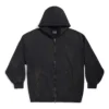 Paris Fermuarlı Kapüşonlu Sweatshirt Dar Kesim “Black Faded” 744454TOVI41055