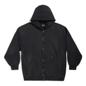 Paris Fermuarlı Kapüşonlu Sweatshirt Dar Kesim “Black Faded” 744454TOVI41055 Paris Fermuarlı Kapüşonlu Sweatshirt Dar Kesim “Black Faded” 744454TOVI41055