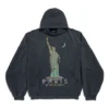 Paris Liberty Kapüşonlu Sweatshirt Oversized “Siyah” 739024TQVS11083