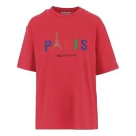 Paris Love Standart Tişört Baskılı Kısa Kollu Kırmızı 594599TGV435640