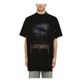 Paris Moon Oversized Tişört “Black Faded” 739028TQVX61055