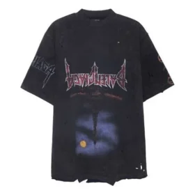 Paris Moon Ters Tişört Oversized “Siyah Soluk” 698811TOVT31055