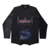 Paris Moon Ters Uzun Kollu Tişört Oversized “Siyah Soluk” 698155TOVT31055