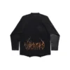 Paris Moon Ters Uzun Kollu Tişört Oversized “Siyah Soluk” 698155TOVT31055
