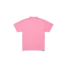 Paris Strass Tişört, Dar Kesim “Pink Faded” 809122TRVL59568