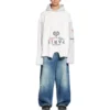 Paris Upside Down Kapüşonlu Oversized “Beyaz” 698156TMVD19000