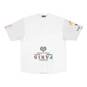 Paris Upside Down Tişört Oversized “Beyaz” 698811TMVC9900