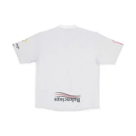 Paris Upside Down Tişört Oversized “Beyaz” 698811TMVC9900