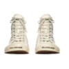 Paris Yüksek Bilekli Sneaker “Beyaz Yıpranmış Pamuk ve Grafitli Beyaz Kauçuk” 688752W3RR49010