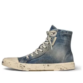 Paris Yüksek Bilekli Sneaker “Mavi Yıpranmış Denim ve Kauçuk” 688752W3RCL4090 Paris Yüksek Bilekli Sneaker “Mavi Yıpranmış Denim ve Kauçuk” 688752W3RCL4090