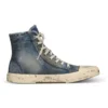 Paris Yüksek Bilekli Sneaker “Mavi Yıpranmış Denim ve Kauçuk” 688752W3RCL4090