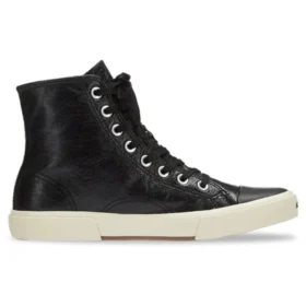 Paris Yüksek Bilekli Sneaker “Siyah Deri ve Beyaz Kauçuk” 688756W3RCA1090