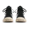 Paris Yüksek Bilekli Sneaker “Siyah Yıpranmış Pamuk ve Beyaz Grafitili Kauçuk” 688752W3RR41099