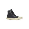 Paris Yüksek Bilekli Sneaker “Siyah Yıpranmış Pamuk ve Beyaz Kauçuk” 688752W3RC11090