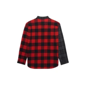 Patchwork Ekose Flanel Gömlek “Kırmızı Siyah” 647364TJM136167