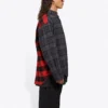 Patchwork Ekose Flanel Gömlek “Kırmızı Siyah” 647364TJM136167