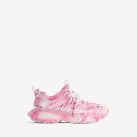 Pembe/beyaz renkli, şablon logolu kadın Track sneaker’ı