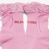 Pembe/kırmızı renkli kadın fiyonklu çoraplar