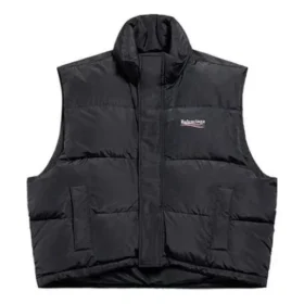 Political Campaign Cocoon Puffer Yelek “Siyah” 762769TYD361000