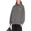 Political Campaign Geniş Kesim Kapüşonlu Sweatshirt “Gri” 620973TNVG6