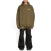 Political Campaign Geniş Kesim Kapüşonlu Sweatshirt “Khaki” 620973TKVI92463