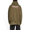 Political Campaign Geniş Kesim Kapüşonlu Sweatshirt “Khaki” 620973TKVI92463