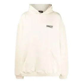 Political Campaign Geniş Kesim Kapüşonlular Sweatshirt “White” 620973TKVI98962
