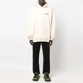 Political Campaign Geniş Kesim Kapüşonlular Sweatshirt “White” 620973TKVI98962