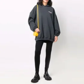 Political Campaign Kapüşonlular Sweatshirt “Gri” 620973TKVI91366