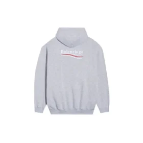 Political Campaign Kapüşonlular Sweatshirt Orta Kesim “Gri” 600583TKVI91379