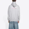 Political Campaign Kapüşonlular Sweatshirt Orta Kesim “Gri” 600583TKVI91379