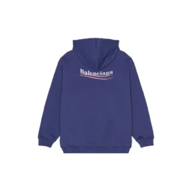 Political Campaign Kapüşonlular Sweatshirt Orta Kesim “Mavi” 600583TKVI91195