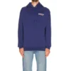 Political Campaign Kapüşonlular Sweatshirt Orta Kesim “Mavi” 600583TKVI91195