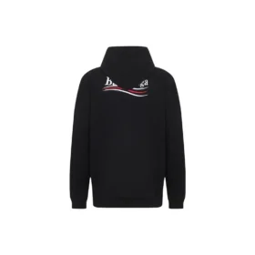 Political Campaign Kapüşonlular Sweatshirt Orta Kesim “Siyah” 600583TKVI91070