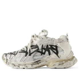 Runner Graffiti Sneaker’lar “Beyaz Siyah” 772774W3RBQ9010