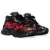 Runner Graffiti Sneaker’lar “Siyah ve Kırmızı File ve Naylon” 677403W3RBQ1060