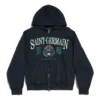 Saint Germain Tam Fermuarlı Kapüşonlu Sweatshirt Normal Kesim “Koyu Mavi” 803264TRVO98065
