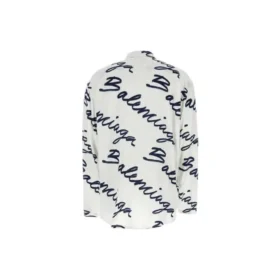 Scribble Logo Kısa Kollu Minimal Gömlek “White Navy” 681812TOLE99167