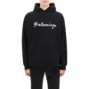 Script Logo Oversized Popover Kapüşonlu Sweatshirt “Siyah Beyaz” 674986TMVB51070
