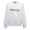 Script Logo Yuvarlak Yaka Sweatshirt “Beyaz” 697869TMVB59040