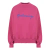 Script Logo Yuvarlak Yaka Sweatshirt “Dark Fuchsia” 697869TMVB50507