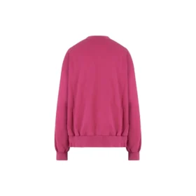 Script Logo Yuvarlak Yaka Sweatshirt “Dark Fuchsia” 697869TMVB50507