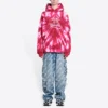 Sevgililer Günü Tie-Dye Kapüşonlu Sweatshirt Geniş Kesim “Kırmızı” 675003TLVI86802