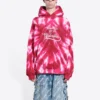 Sevgililer Günü Tie-Dye Kapüşonlu Sweatshirt Geniş Kesim “Kırmızı” 675003TLVI86802