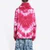 Sevgililer Günü Tie-Dye Kapüşonlu Sweatshirt Geniş Kesim “Kırmızı” 675003TLVI86802